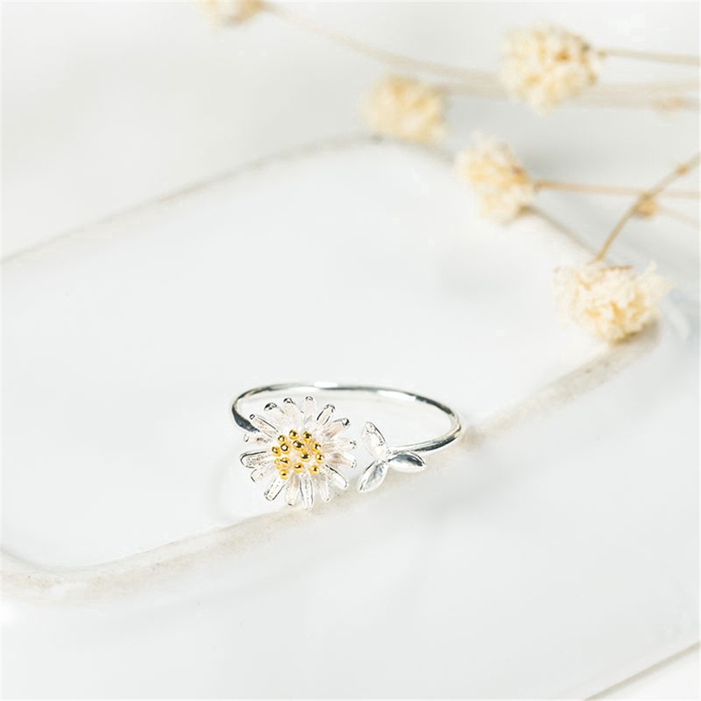 Nhẫn Hợp Kim Hình Hoa Hướng Dương 3d Xinh Xắn