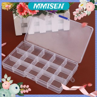 15 Grids Removable Plastic Storage Box Jewelry/Earring/Tools Container Case