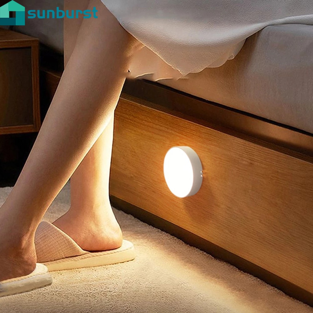 Đèn LED dạng tròn 8 bóng cảm biến chuyển động PIR không dây sạc USB tiện dụng