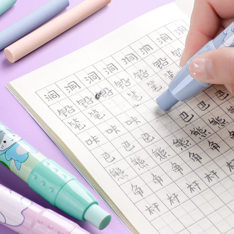 Gôm Tẩy Dạng Nhấn Thu Gọn Được Không Để Lại Dấu Vết Hình Hoạt Hình Dễ Thương