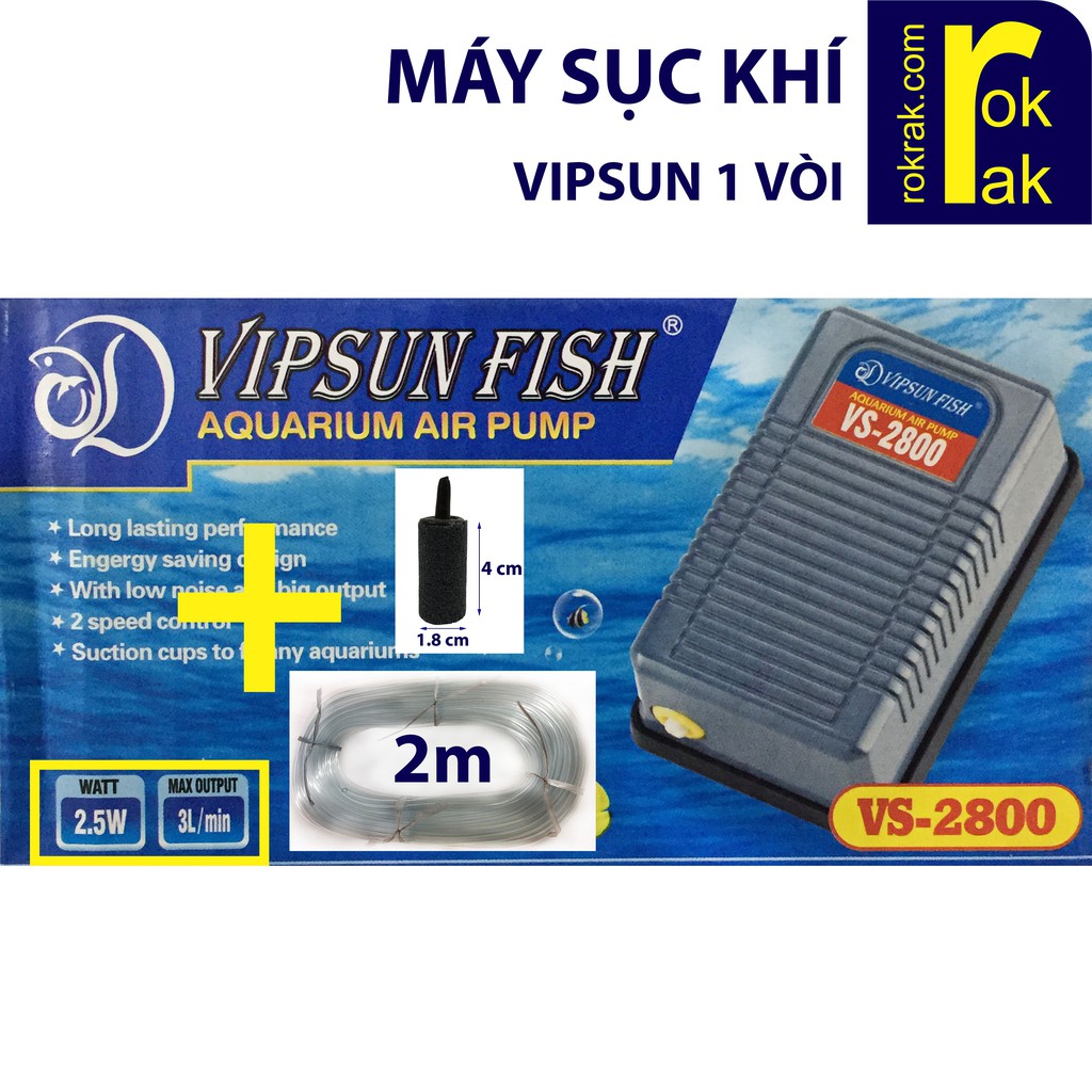 Máy sục sủi khí oxy 1 vòi 2 vòi QIANYU QY-613 QY-614 | Vipsun VS 2800 công suất nhỏ
