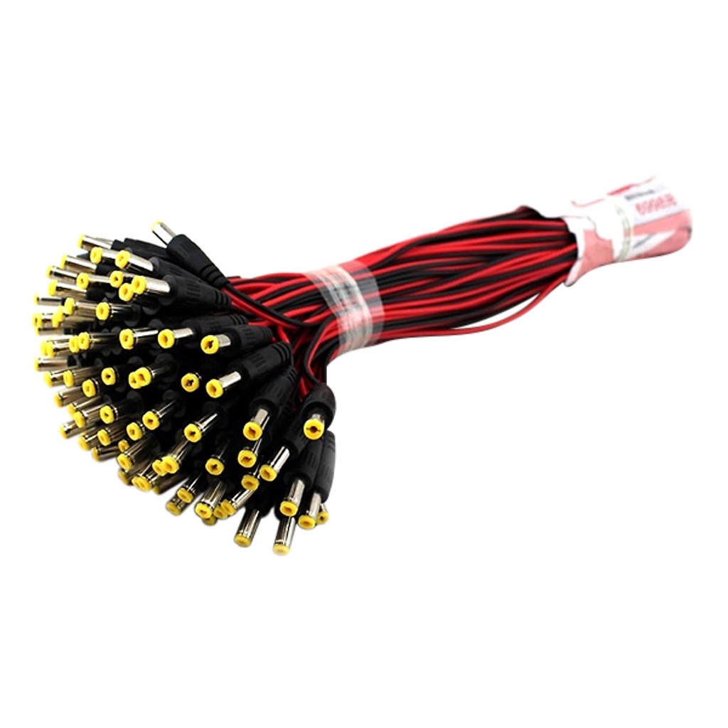 100 Jack nguồn DC cho đèn led, camera, Đầu nguồn camera 12V Jack 3.5mm cho camera quan sát (100 sợi)