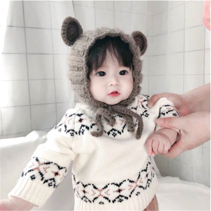 Mũ len bịt tai cho trẻ em thời trang thu đông phiên bản Hàn Quốc