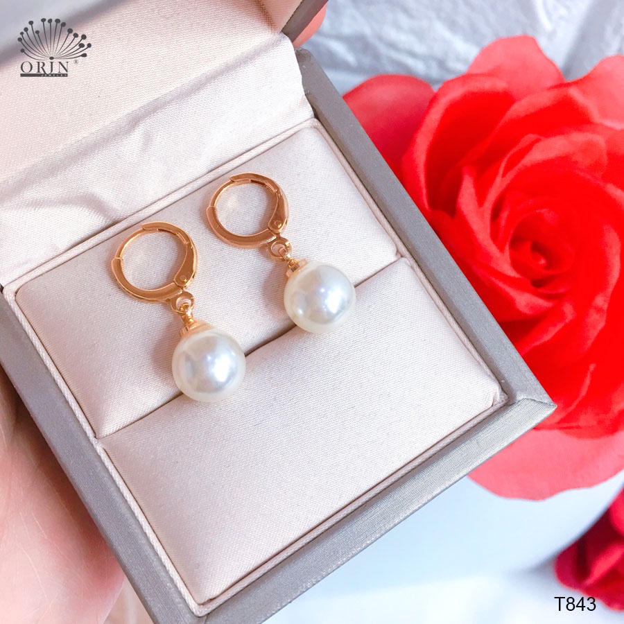 Bông tai trái châu trắng đơn giản thanh lịch thiết kế cao cấp Orin T843