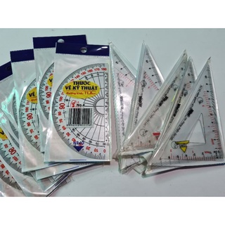 Thước thẳng, thước kẻ, thước đo độ, eke, kompa