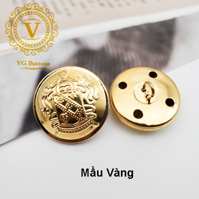Cúc kim loại cao cấp, Khuy áo kiểu Anh, phù hợp áo vest nam và nữ, áo khoác măng tô, áo khoác dạ