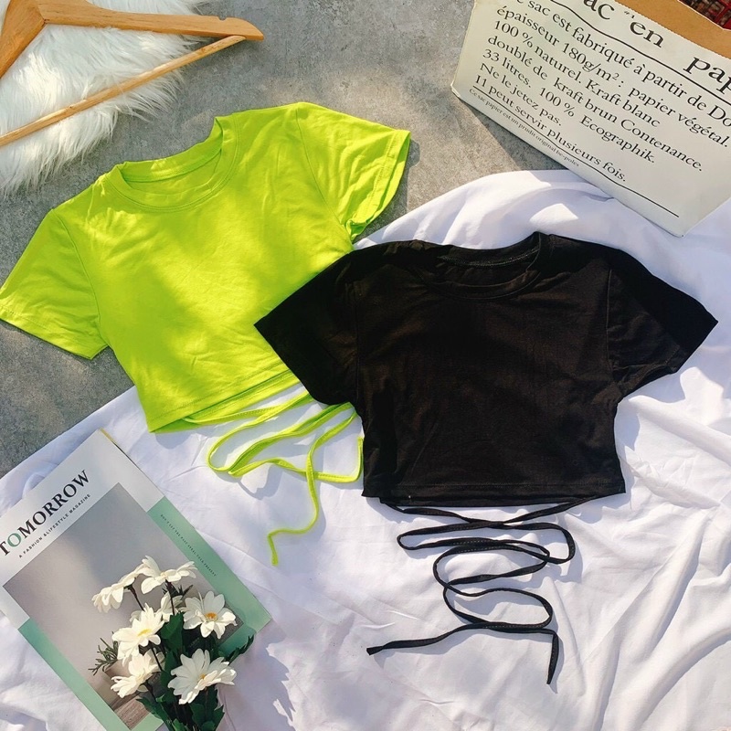 ÁO THUN TAY NGẮN DÂY CỘT EO SIÊU RẺ