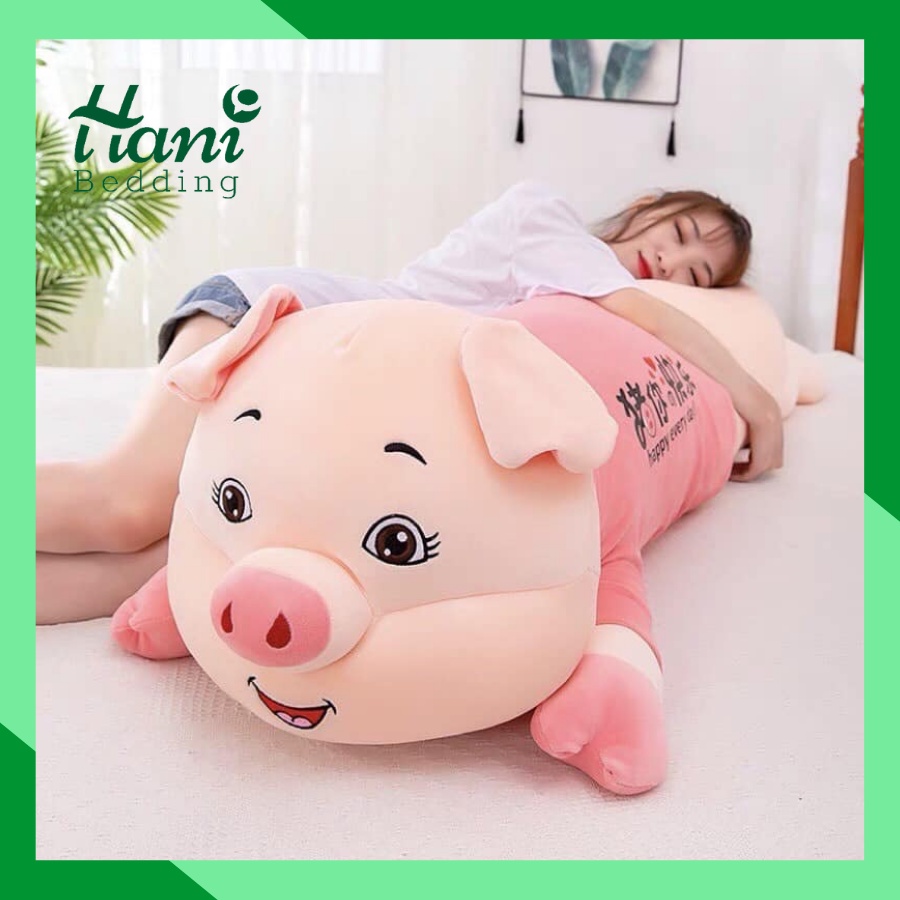 Gấu bông lợn mặc ao hồng thú bông đáng yêu gối ôm cho bé siêu xinh to khổng lồ ôm cực phê- vải nhung co gian 4 Chiều