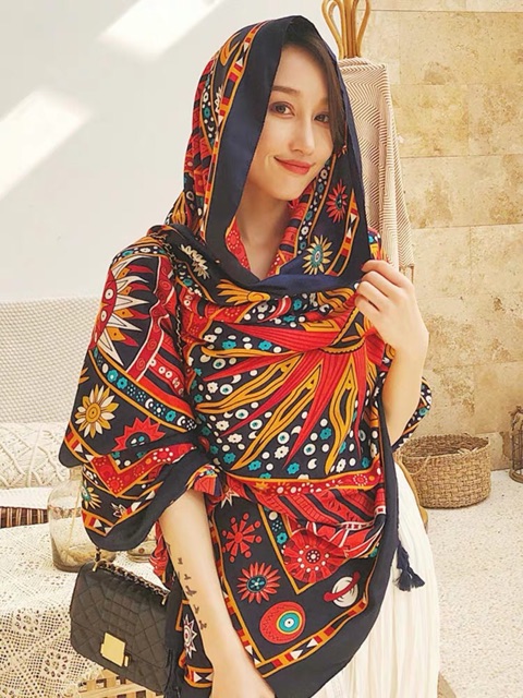 Khăn choàng bohemian Khăn choàng boho đi biển