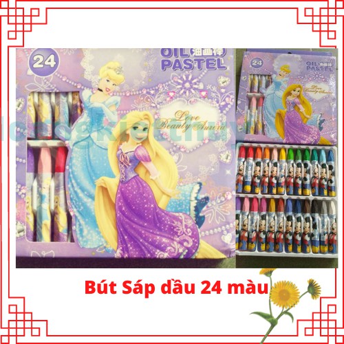 Sáp dầu 24 màu công chúa elsa và chuột Micky