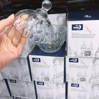 Thố Thủy Tinh Đựng Mứt, Hạt Dưa - hũ mứt có nắp