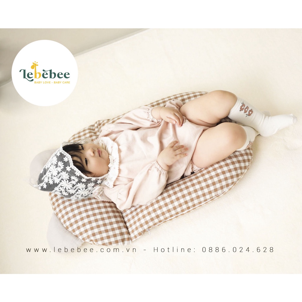Gối chặn vỏ đỗ chữ U OME họa tiết caro giúp bé ngủ ngon – Lebebee