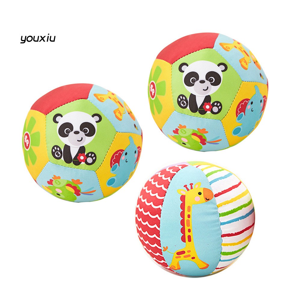 ♛YEWJ♛Infant Baby Toddler Kids Soft Stuffed Ball Animal Pattern Bell Sports Crib Toy