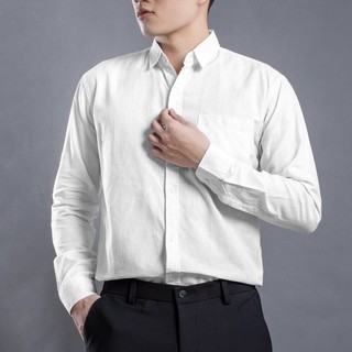 Áo sơ mi nam dài tay linen LADOS - 8025, Chất vải Linen mỏng, thấm hút mồ hôi tốt