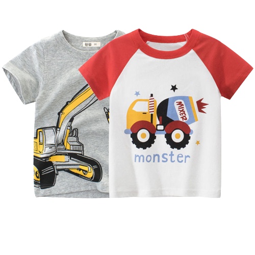 Áo thun bé trai 27KDS áo cộc cho bé họa tiết ngộ nghĩnh chất cotton QATE 553