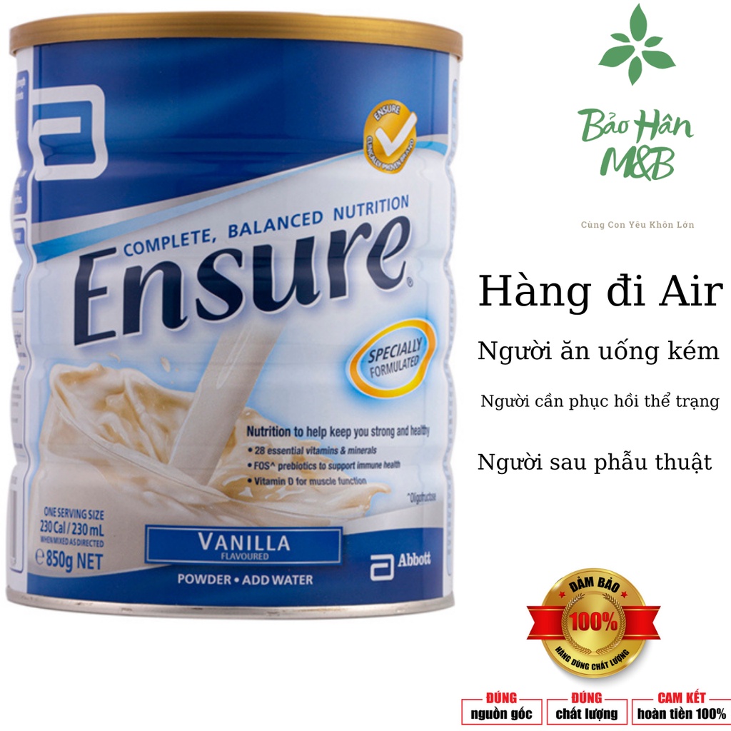 [ Chính Hãng ] Sữa Ensure Úc Lon 850g [date mới nhất ]