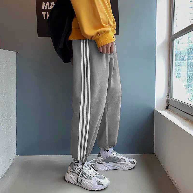 Quần Jogger Nữ Nam 3 Sọc Form Ống Rộng Thể Thao Thiết Kế 2 Dáng Trong 1 dùng tập gym nhảy
