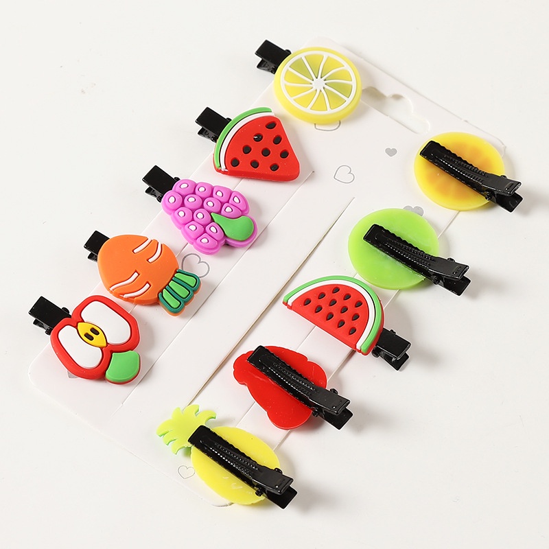 Kẹp Tóc Hình Kẹo Mút/Nàng Tiên Cá/Trái Cây Hoạt Hình Bằng Cao Su Mềm Dễ Thương