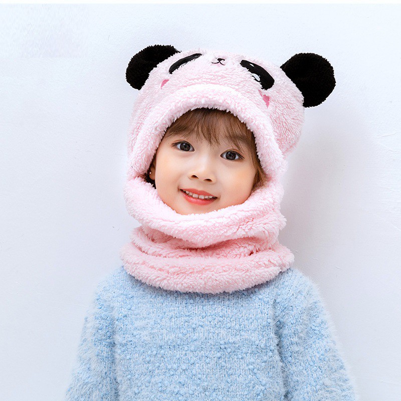 Mũ len nữ lông cừu liền khăn cổ tai gấu ấm áp mùa đông - mu len nu lien khan co | BigBuy360 - bigbuy360.vn