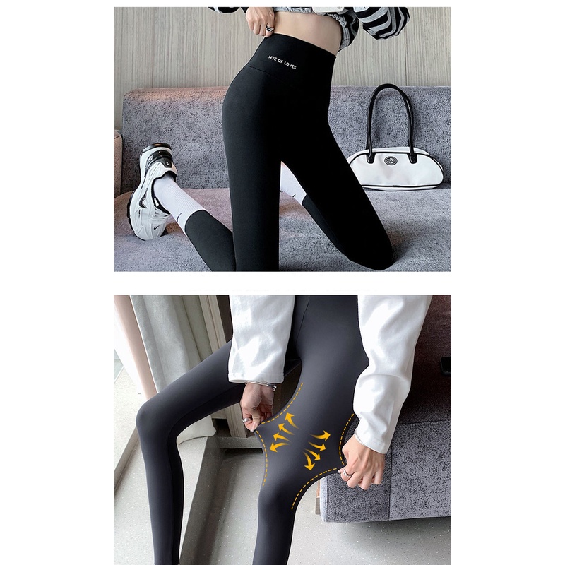Quần Legging Thể Thao Nữ Màu Đen Lưng Cao