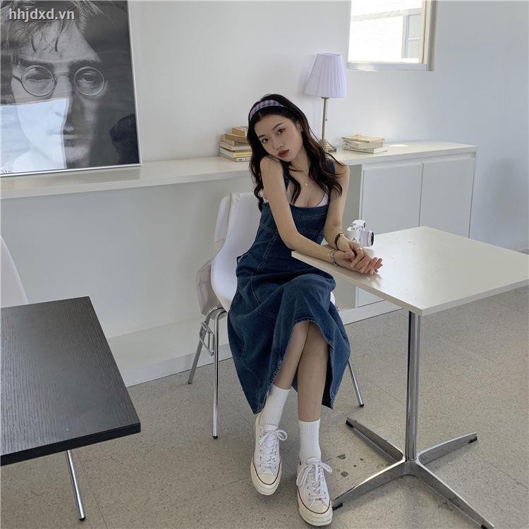 Đầm denim dài không tay dáng ôm size phong cách lớn trẻ trung cổ điển kiểu Pháp thời trang mùa hè dành cho bạn nữ