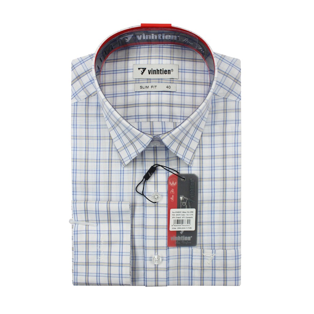 Áo sơ mi nam tay dài vạt bầu Slim Fit Tencel Vĩnh Tiến 290 - G072