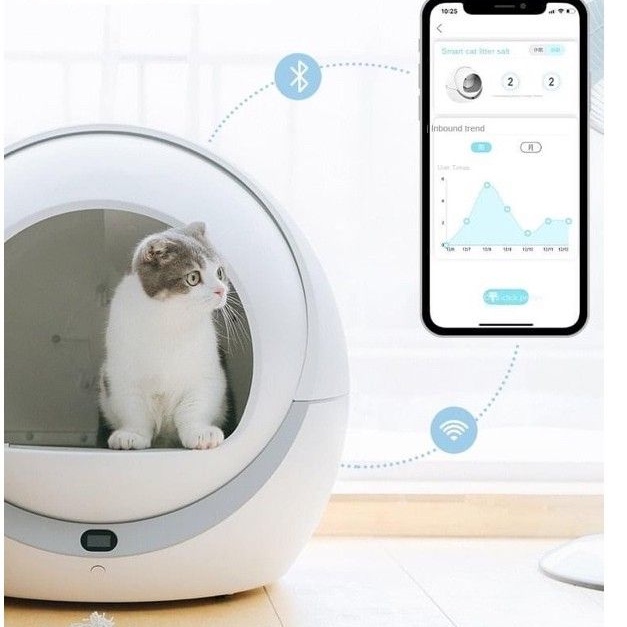 -CÓ SẴN- PETREE 2022 NEW- Máy dọn vệ sinh phân mèo tự động Petree Minion bản kết nối App