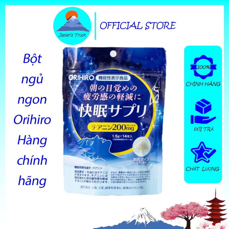 Bột ngủ ngon Orihiro 14 gói Nhật Bản - Vị chanh thơm ngon dễ uống - Hàng chính hãng Orihiro
