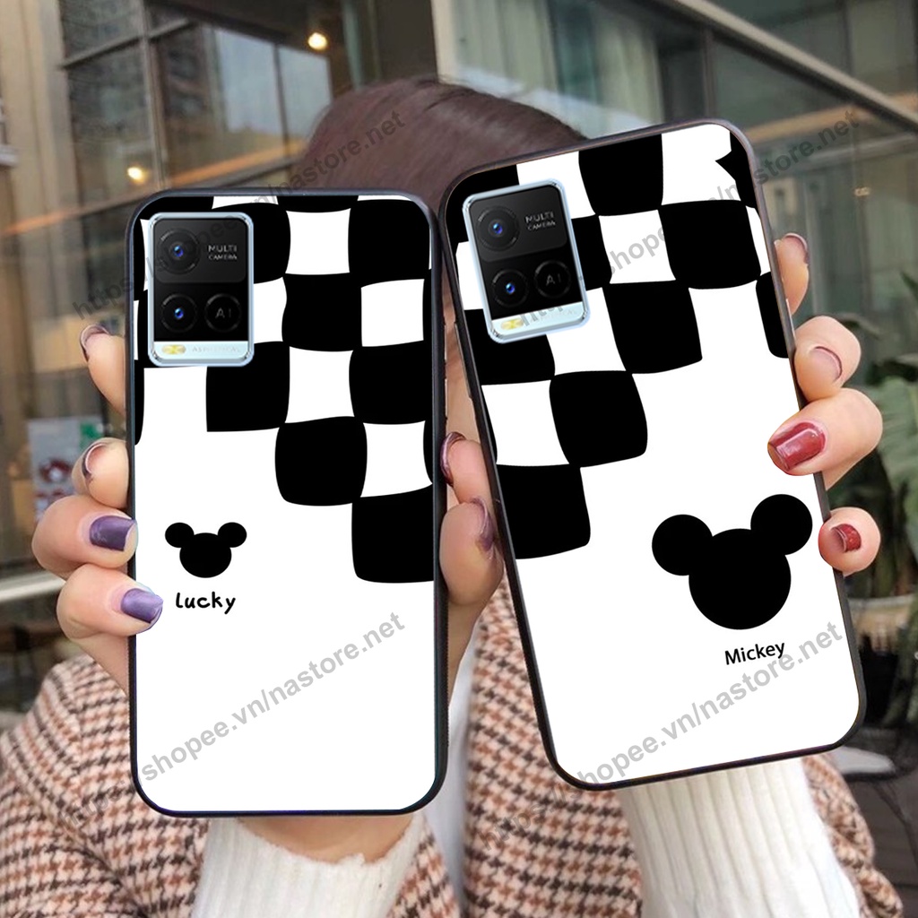Ốp lưng Vivo Y21 / Y21s / Y33s trái tim họa tiết caro, mikey họa tiết beabrick kaws cute