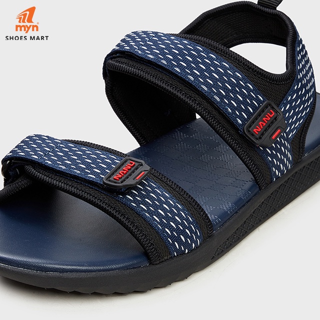 Sandal Nanu F2 Màu Navy Black quai họa tiết