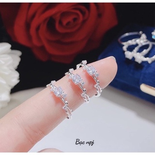 Nhẫn nữ đính đá siêu xinh,bạc BNP