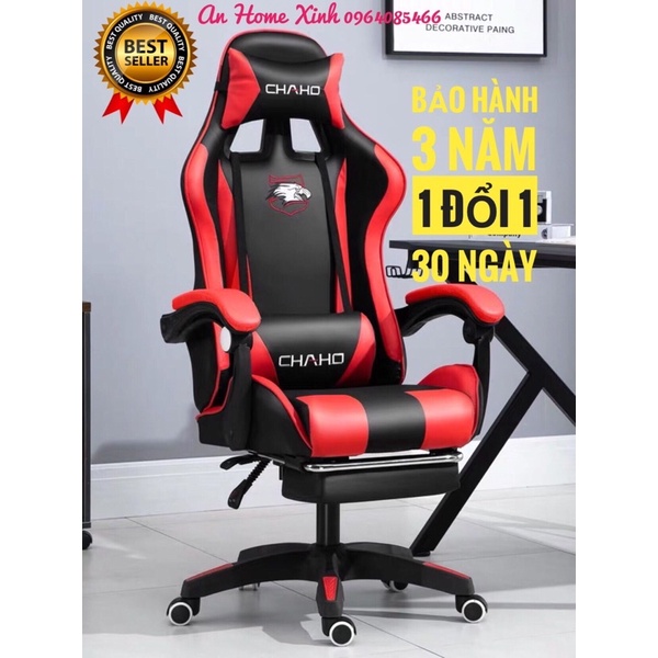 Ghế gaming bọc da PU cao cấp mẫu mới có gối massage dành cho các game thủ siêu hot - Ghế chơi game BH 5 năm AN HOME XINH
