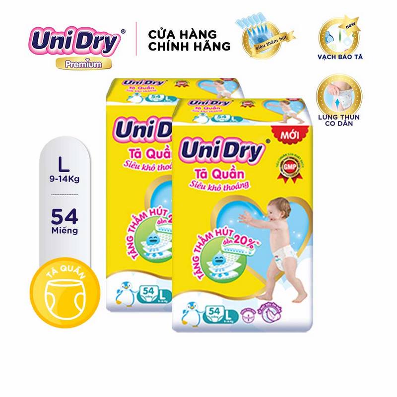 Combo 02 Tã quần UniDry Siêu khô thoáng gói Jumbo size M60/L54/XL48/XXL44