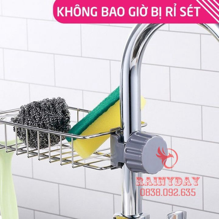 Giá để treo vòi nước gắn lavabo thông đa năng minh khay kệ inox đựng đồ phòng tắm nhà bếp trang trí đẹp