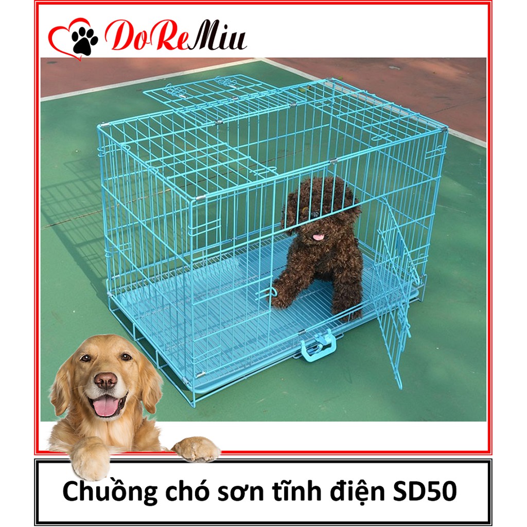 Doremiu SD50 nan dày hơn- Chuồng chó mèo sơn tĩnh điện phù hợp chó và mèo từ 0-5kg (được chọn màu) bảo hành 6 tháng