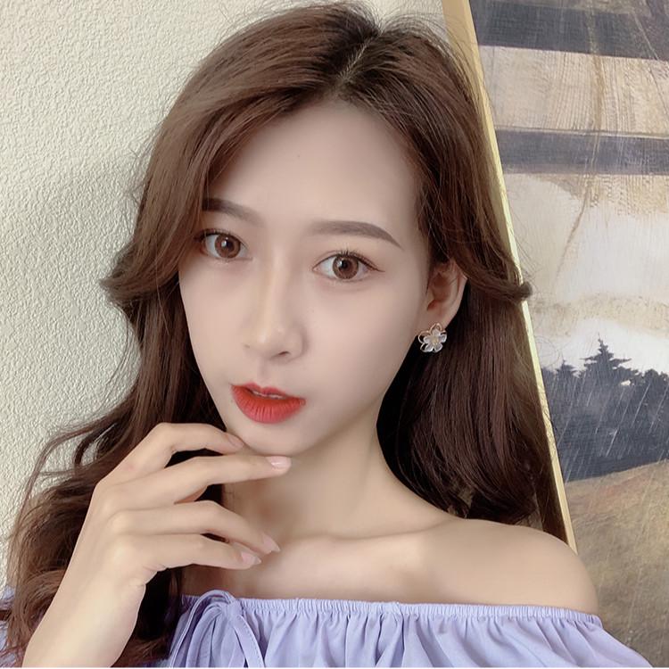 Hoa tai chốt bạc 925 hình bông hoa xinh xắn cho nữ