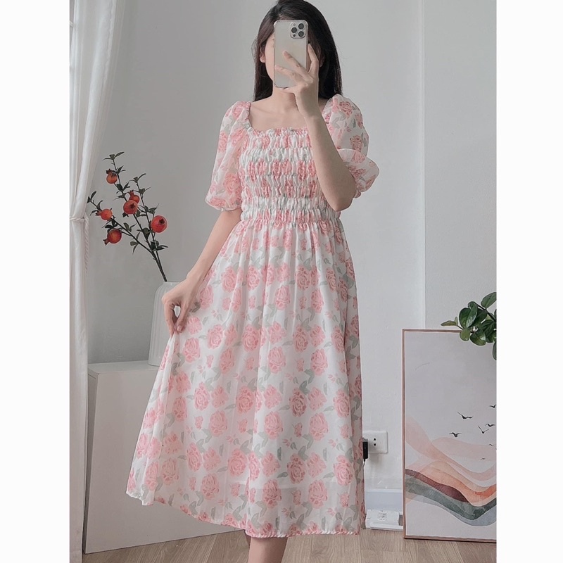 Đầm hoa nhí bông hoa hồng xinh xắn (hàng sẵn)