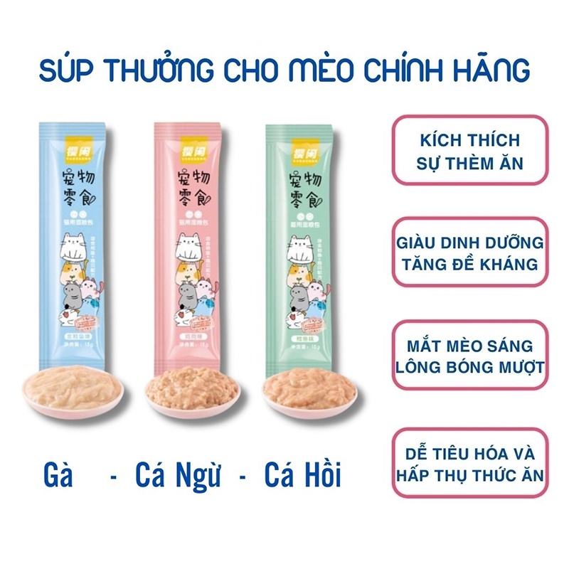 Set 3 Thanh Soup Thưởng Súp Thưởng Shizuka Cho Mèo Con Thú Cưng Snack Ăn Vặt Cho Chó Mèo - Bobo Pet Shop Hà Nội