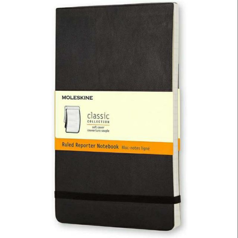 Moleskine Ruled Reporter Sổ Tay Mềm Mại Màu Đen Ốp