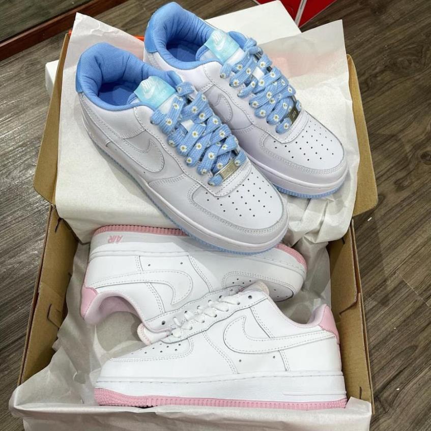 Giày AF1 Đế Trắng Hồng, Giày Sneaker AIR FORCE Trắng Xanh mẫu mới hàng cao cấp | BigBuy360 - bigbuy360.vn