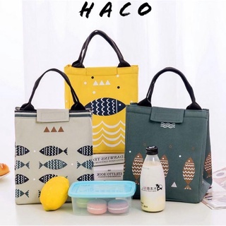 Túi giữ nhiệt Túi giữ nhiệt đựng thức ăn, hộp cơm văn phòng hình cá dễ thương