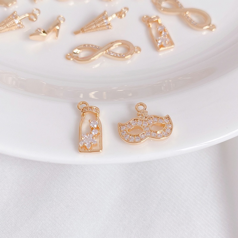 Mặt Dây Chuyền Hình Giày Cao Gót Bằng Đồng 14K Đính Đá Zircon Sang Trọng