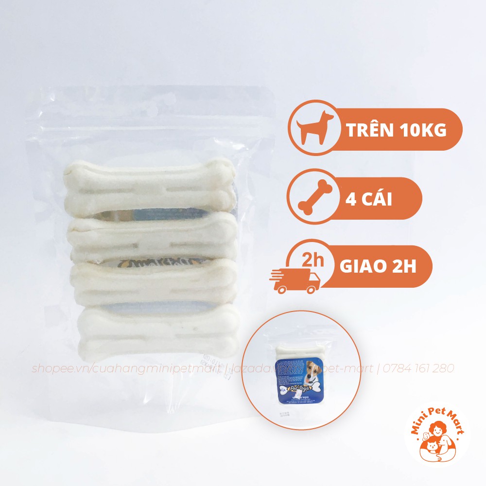 Xương gặm da bò TÀI HƯNG THỊNH 746 (4 cái) - bánh xương, snack, bánh thưởng, xương gặm cho chó