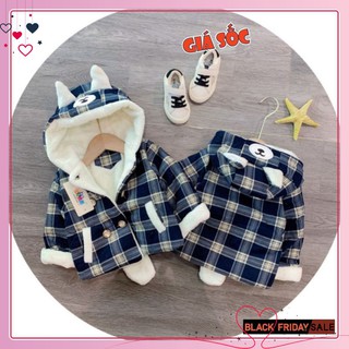 Áo dạ lót lông giữ nhiệt cá tính cho bé