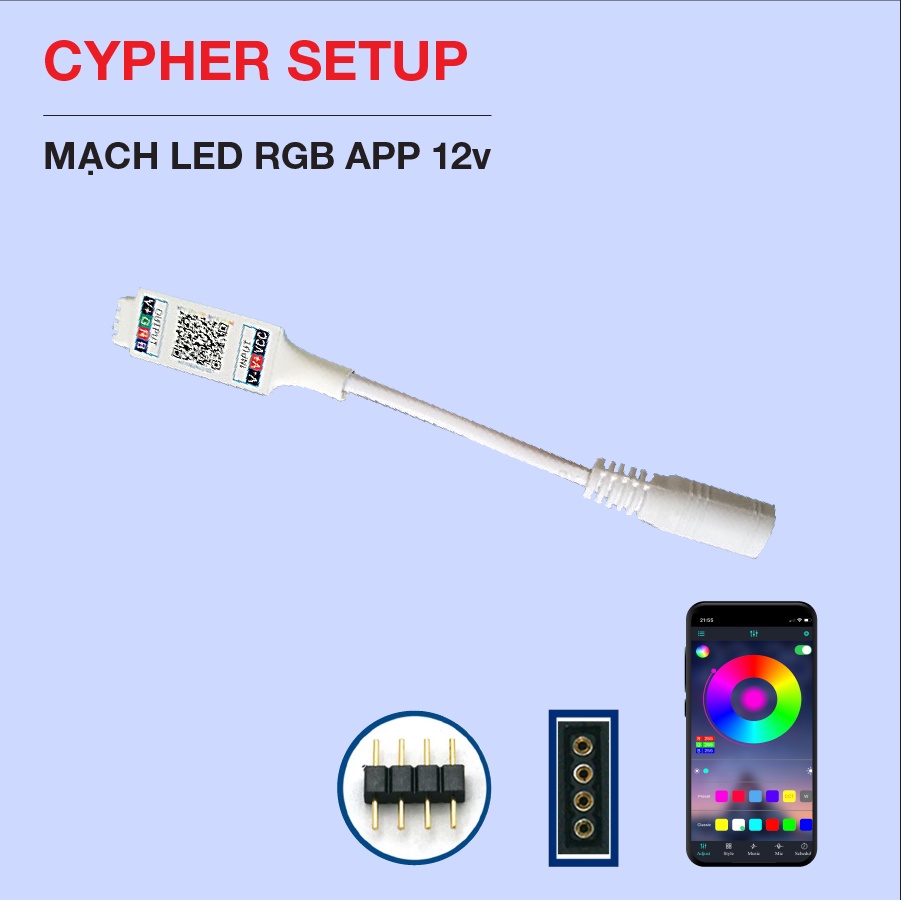 Mạch điều khiển app 12v chỉnh màu qua app điện thoại