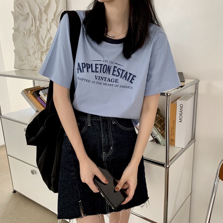 Áo Thun Nữ Cổ Tròn Ngắn Tay In Họa Tiết 44883