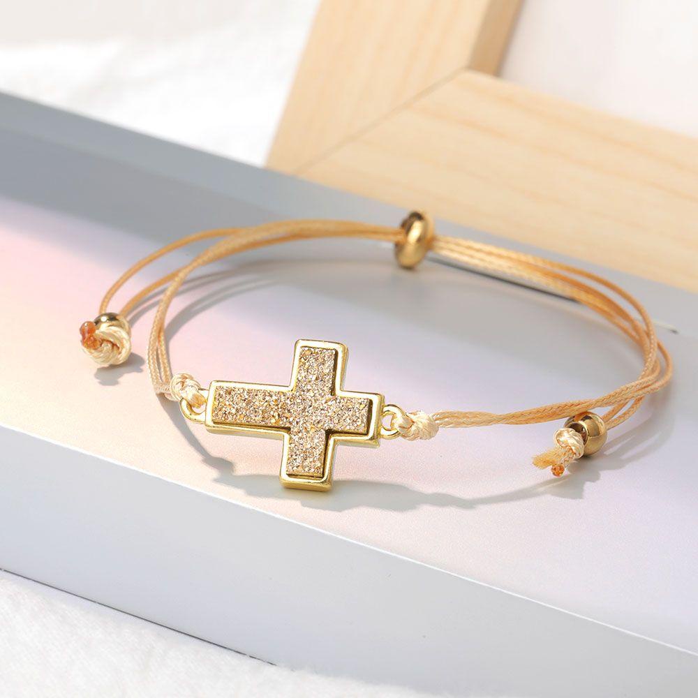 Vòng Tay Chuỗi Hạt Bằng Thép Không Gỉ Mặt Hình Thánh Giá Dễ Thương