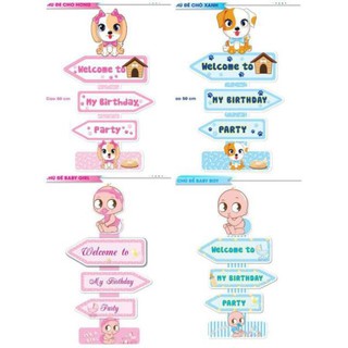 Cây welcome trang trí bàn tiệc sinh nhật (nhiều chủ đề có sẵn)