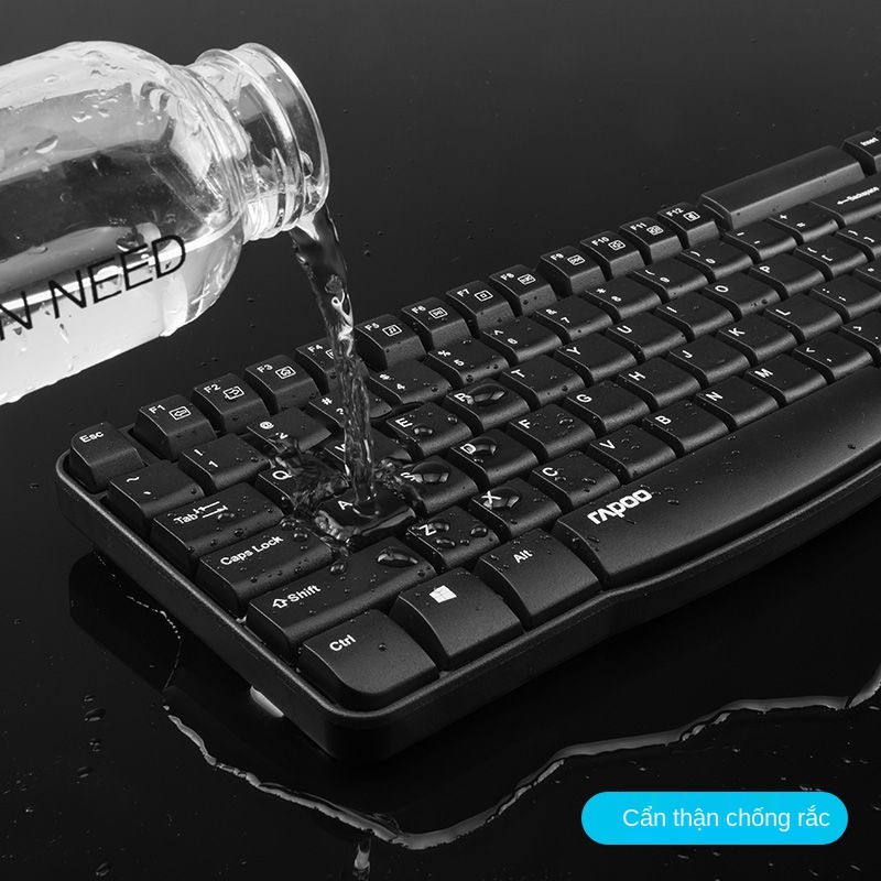 Bộ chuột và bàn phím có dây Rapoo K120 USB chống nước chơi game văn phòng | BigBuy360 - bigbuy360.vn