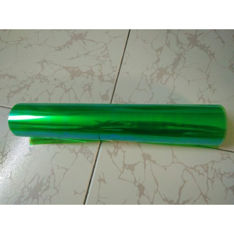 Bộ tem dán đèn xe màu xanh lá xà cừ ngang 30cm dài 1 mét